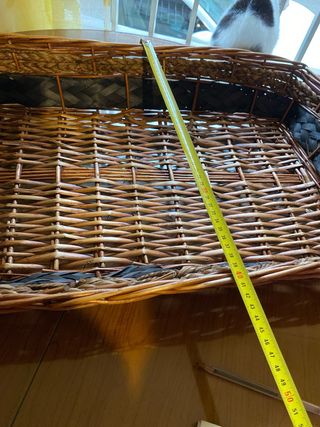 Bandeja de mimbre rectangular