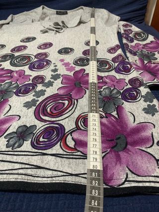 Abito fantasia floreale grigio/viola tg S/M