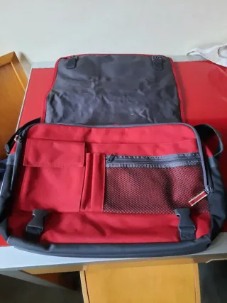 Bandolera juvenil roja y gris