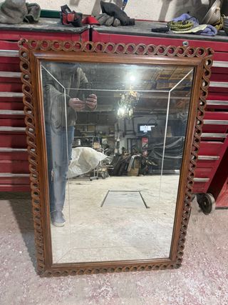 Espejo antiguo madera tallada