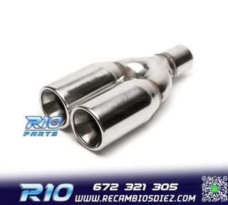 COLA ESCAPE DOBLE REDONDA GRANDE ACERO INOX