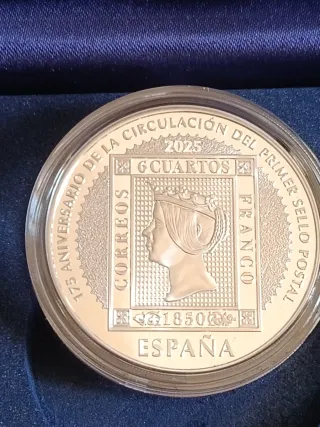 Moneda 10 Euro Plata España 175 Aniversario Sello
