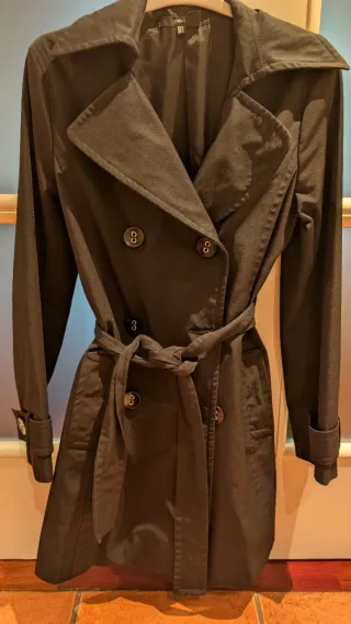 Trench Zara Mujer Negro