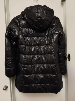 Plumífero niña negro con capucha Talla 12/ 14 años