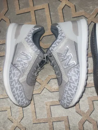 Zapatillas Mujer Talla 39 Marrón y Plata