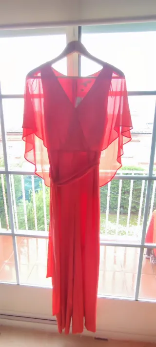 Vestido  Nuevo Tintoreto Rojo anaranjado
