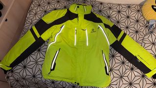 Chaqueta de esquí Evil Wolf verde y negra nueva