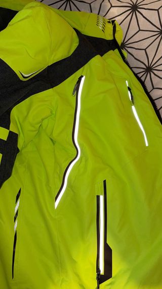 Chaqueta de esquí Evil Wolf verde y negra nueva