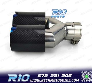 COLA ESCAPE DERECHA BMW LOOK M PERFORMANCE AZUL CARBONO