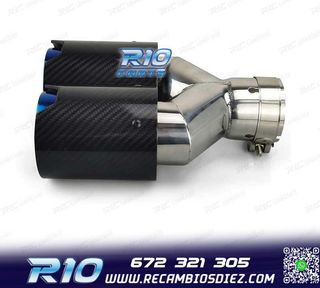 COLA ESCAPE IZQUIERDA BMW LOOK M PERFORMANCE AZUL CARBONO