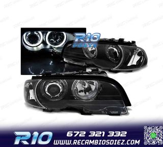 FAROS BMW E46 COUPE CABRIO 99-03 OJOS ANGEL LED NEGROS