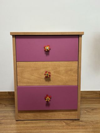 Mesita de noche madera y metal