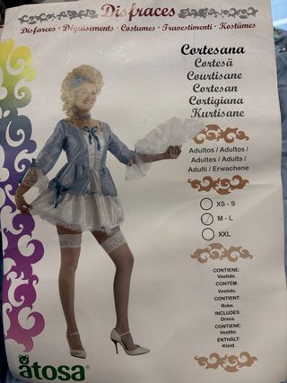 Disfraz Cortesana Azul Talla M-L