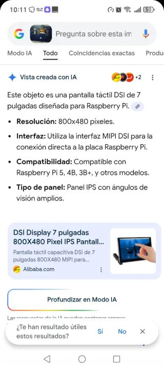 Pantalla portátil 7 DSI Display 800x480