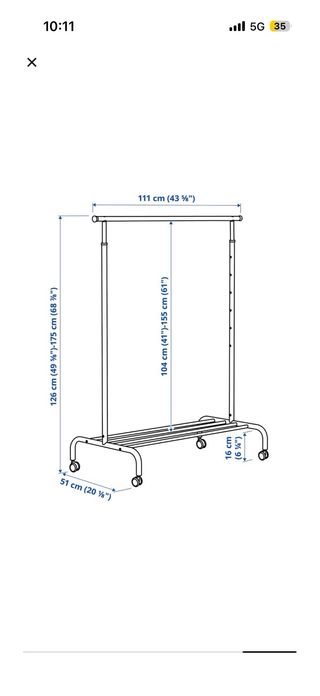 Burro para ropa blanco metal