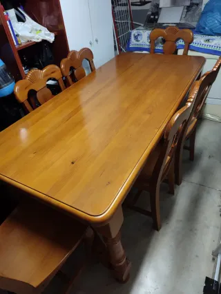 Mesa y 6 Sillas Madera Maciza