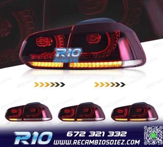 PILOTOS VOLKSWAGEN VW GOLF 6 LOOK R FULL LED DINAMICOS ROJO