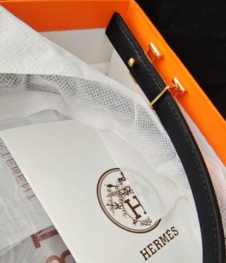 Cinturón Hermes Naranja Hebilla Dorada