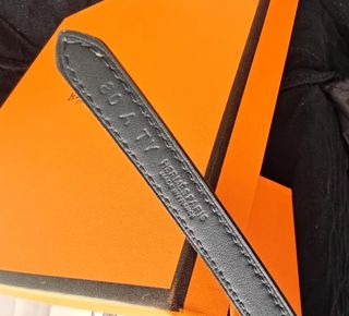 Cinturón Hermes Naranja Hebilla Dorada