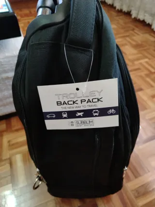 Mochila Trolley 19 2 Ruedas Negra Nueva a estrenar