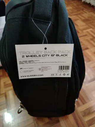 Mochila Trolley 19 2 Ruedas Negra Nueva a estrenar