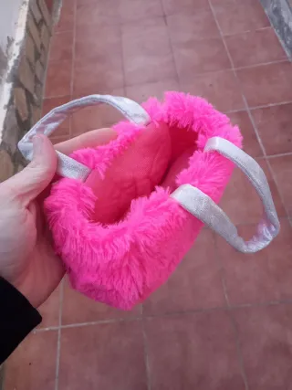 Bolso infantil peluche rosa y plata (regalo, grati