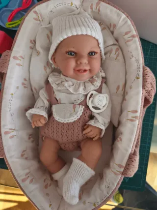 Bebe Muñeca Reborn 90cm con Cuna y Accesorios