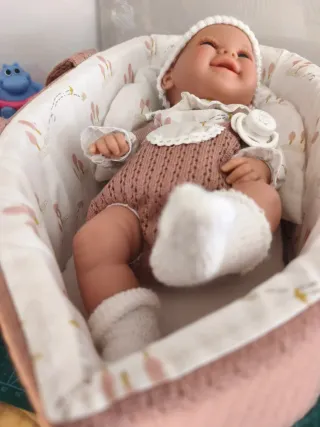 Bebe Muñeca Reborn 90cm con Cuna y Accesorios