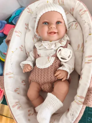 Bebe Muñeca Reborn 90cm con Cuna y Accesorios