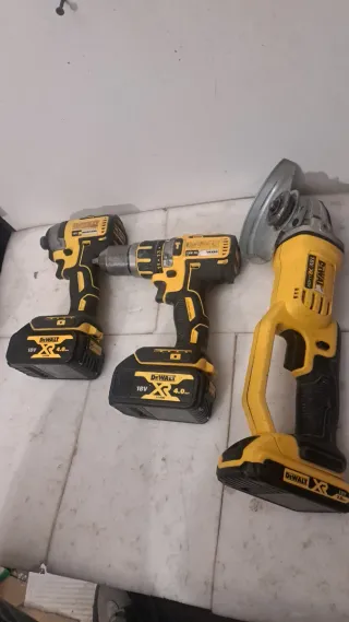 Dewalt conjunto: taladro, atornillador, amoladora