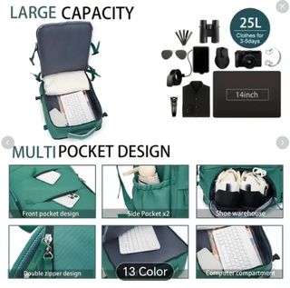 Mochila de avión negra aprobada para vuelos