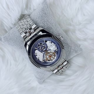 Reloj SKYLINE Hombre Esqueleto Azul Plateado