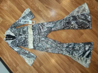 Disfraz plateado años 70 Talla XL