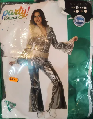 Disfraz plateado años 70 Talla XL