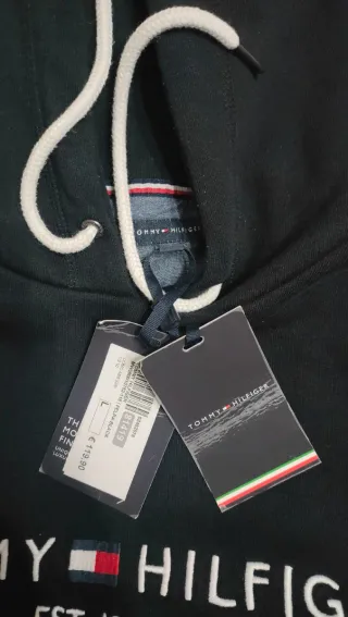 Felpa Tommy Hilfiger Nera con Cappuccio