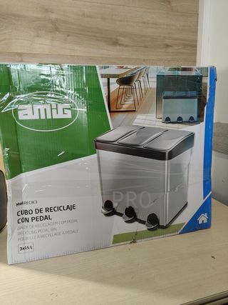 Cubo de basura triple con pedales - Amig