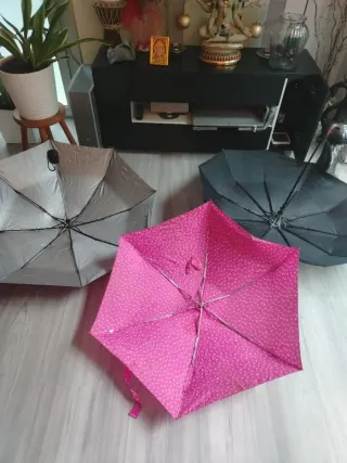 Pack 3 Paraguas Negro y Rosa