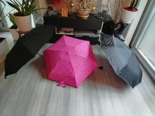 Pack 3 Paraguas Negro y Rosa