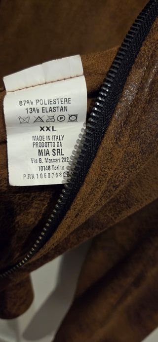 Chaqueta efecto ante marrón