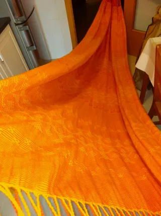Hamaca colombiana, artesanal naranja y amarillo