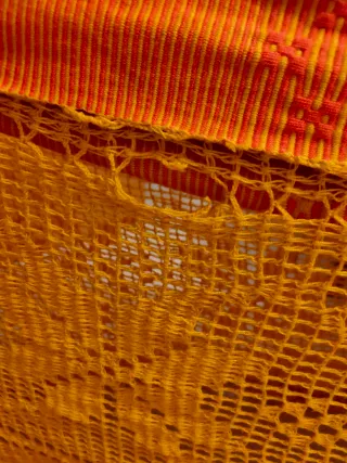 Hamaca colombiana, artesanal naranja y amarillo