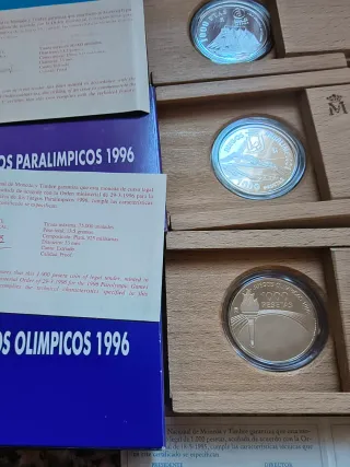 Lote numero 2, tres monedas plata: Expo 98, Paralí