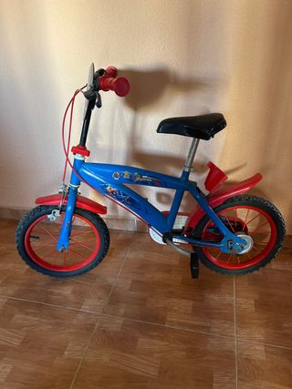 Bicicleta Infantil Spiderman Azul y Roja