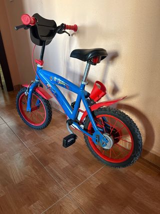 Bicicleta Infantil Spiderman Azul y Roja