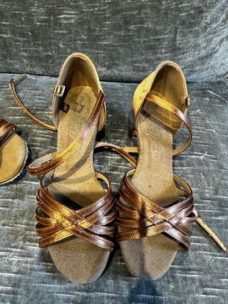 Zapatillas de baile doradas y marrones Talla38/32