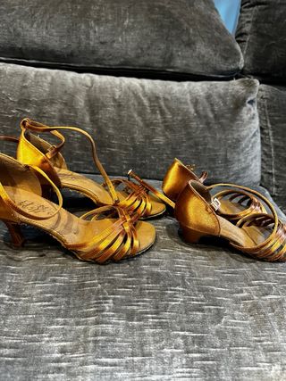 Zapatillas de baile doradas y marrones Talla38/32