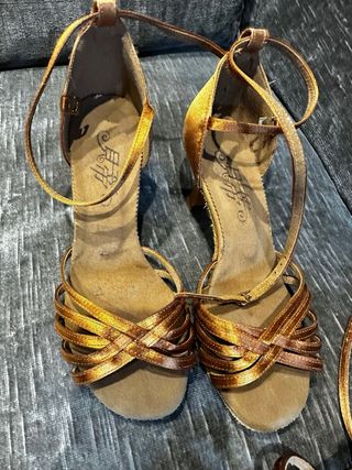 Zapatillas de baile doradas y marrones Talla38/32
