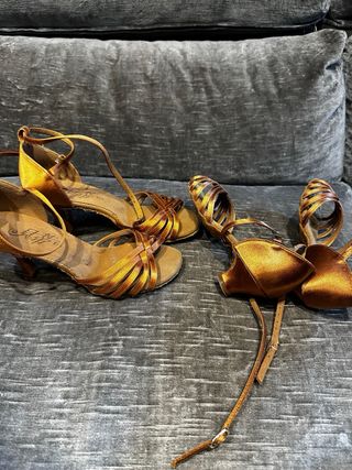 Zapatillas de baile doradas y marrones Talla38/32