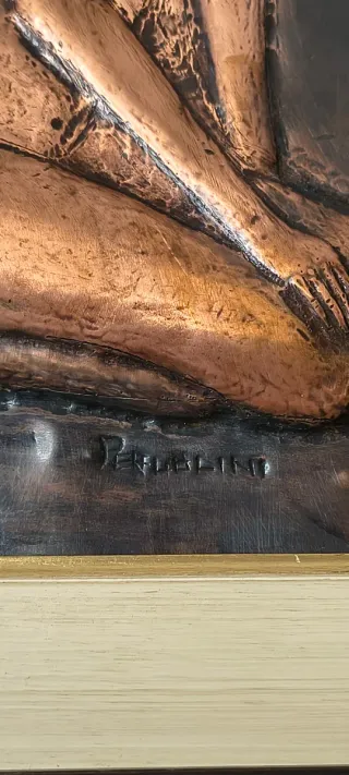 Quadro Rame Vintage Nudo Donna Bassorilievo