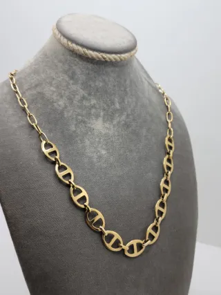 Collar eslabón marinero dorado
